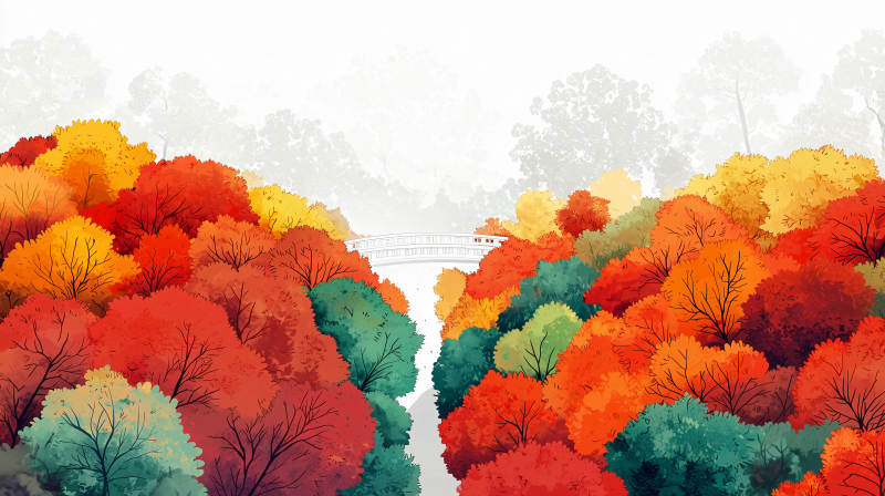 秋日童话森林图片