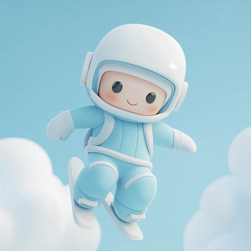 3D冰鞋滑冰男孩图片