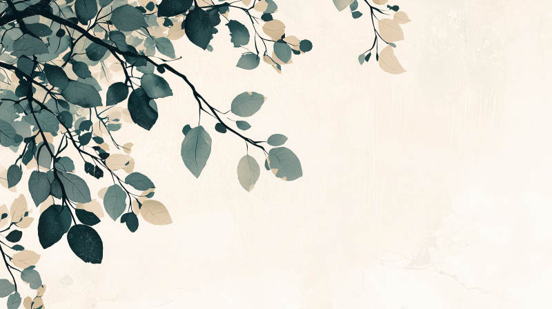 静谧蓝绿叶背景图图片