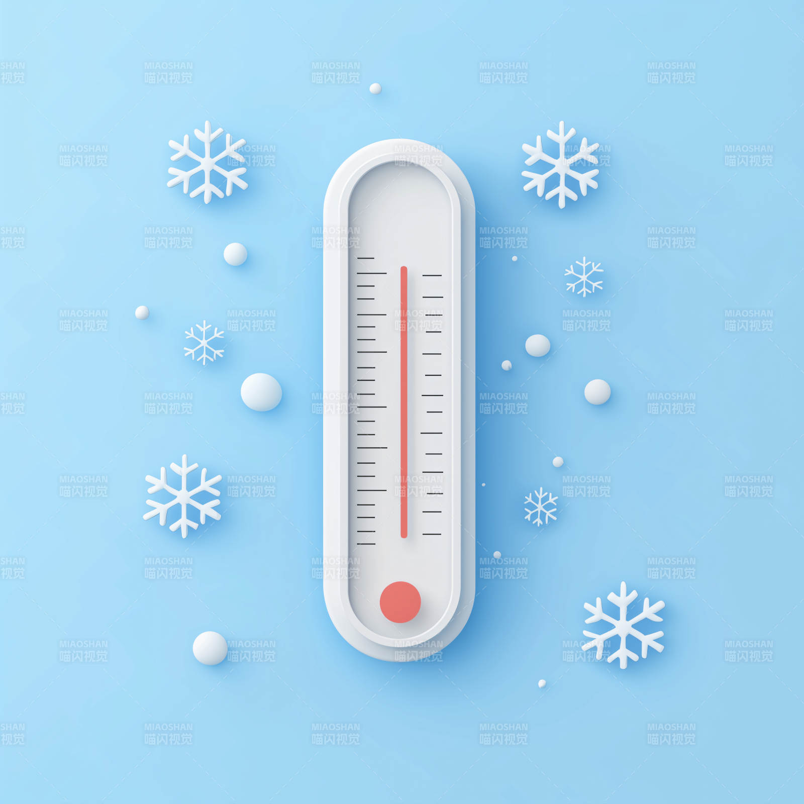 冬季温度计图片