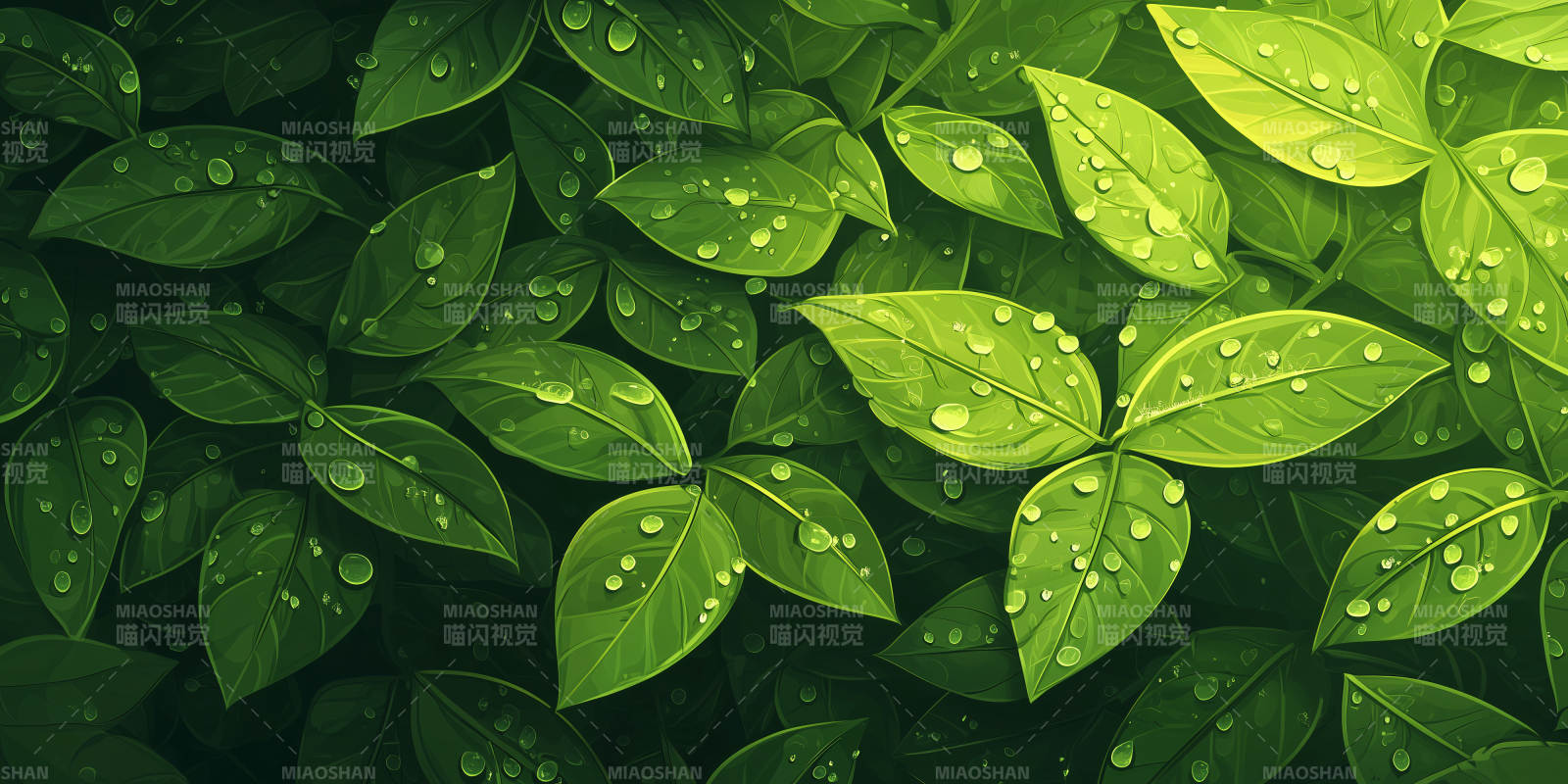 静谧蓝绿叶背景图图片