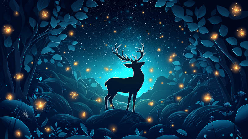 梦幻森林鹿图片