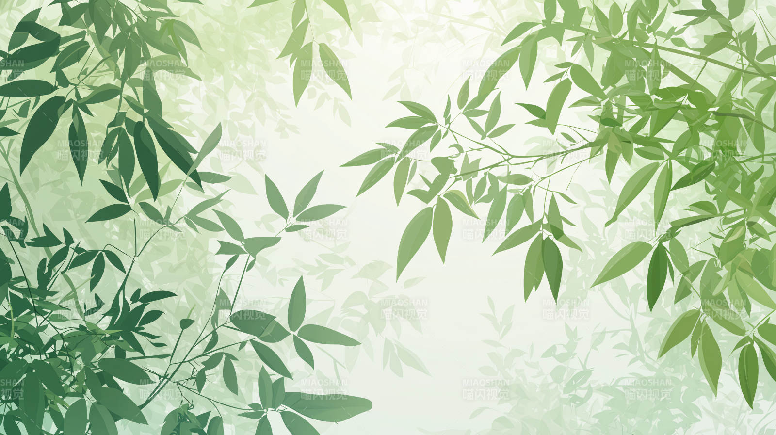 静谧蓝绿叶背景图图片