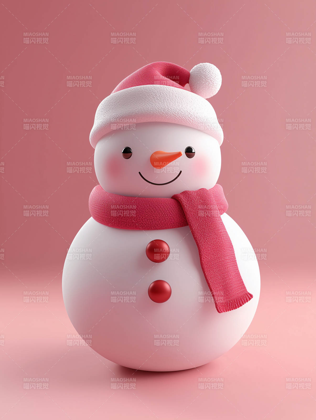 粉色系圣诞雪人图片