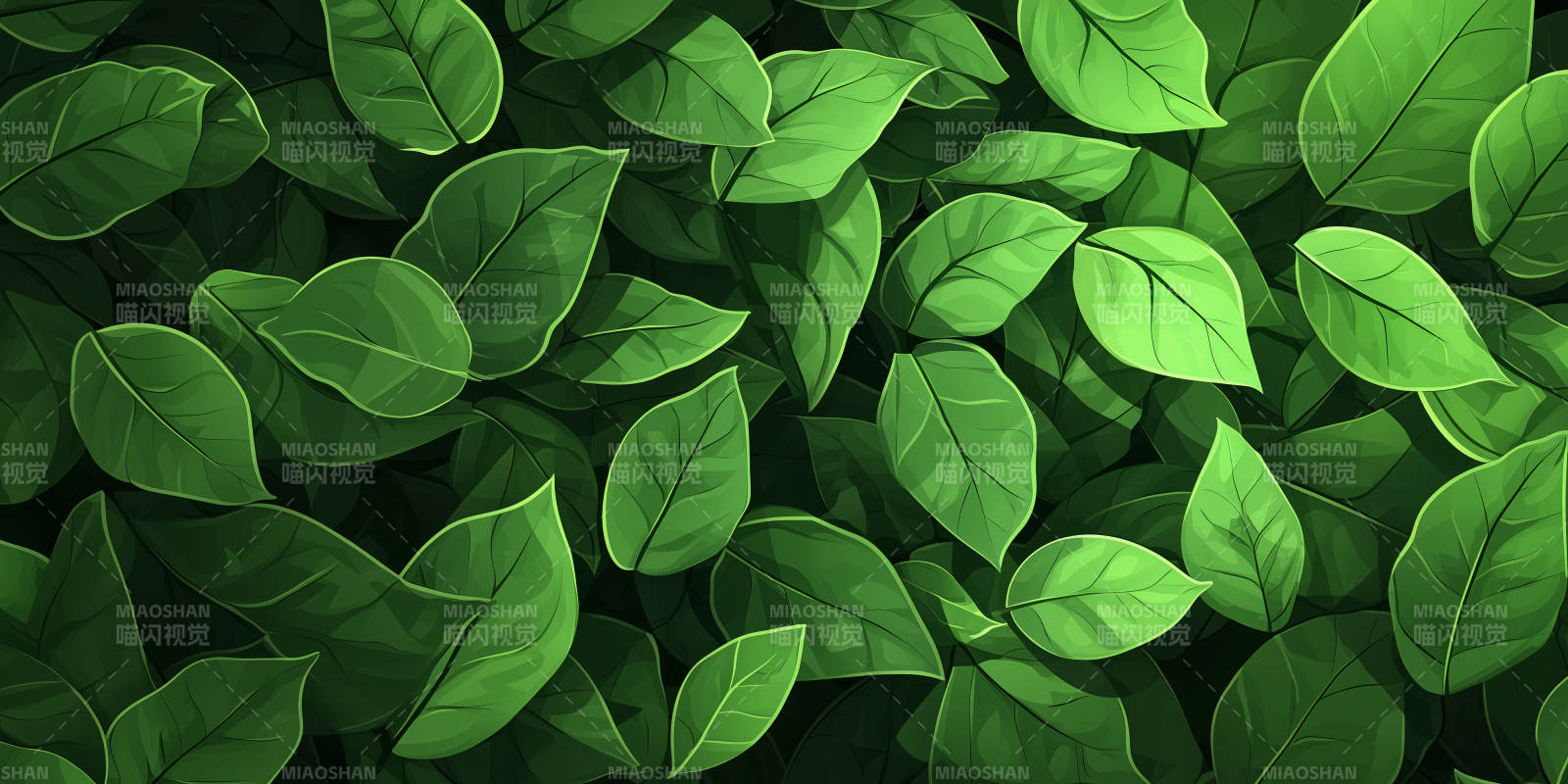 静谧蓝绿叶背景图图片