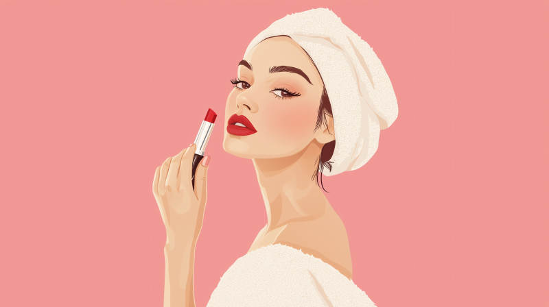 红唇诱惑插画图片