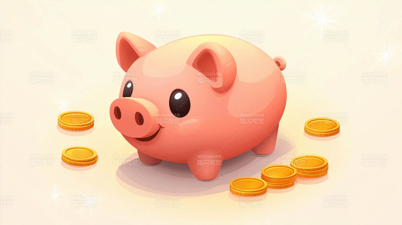 存钱罐与金币图片