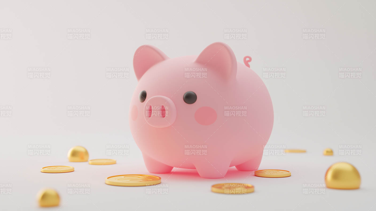 存钱罐与金币图片