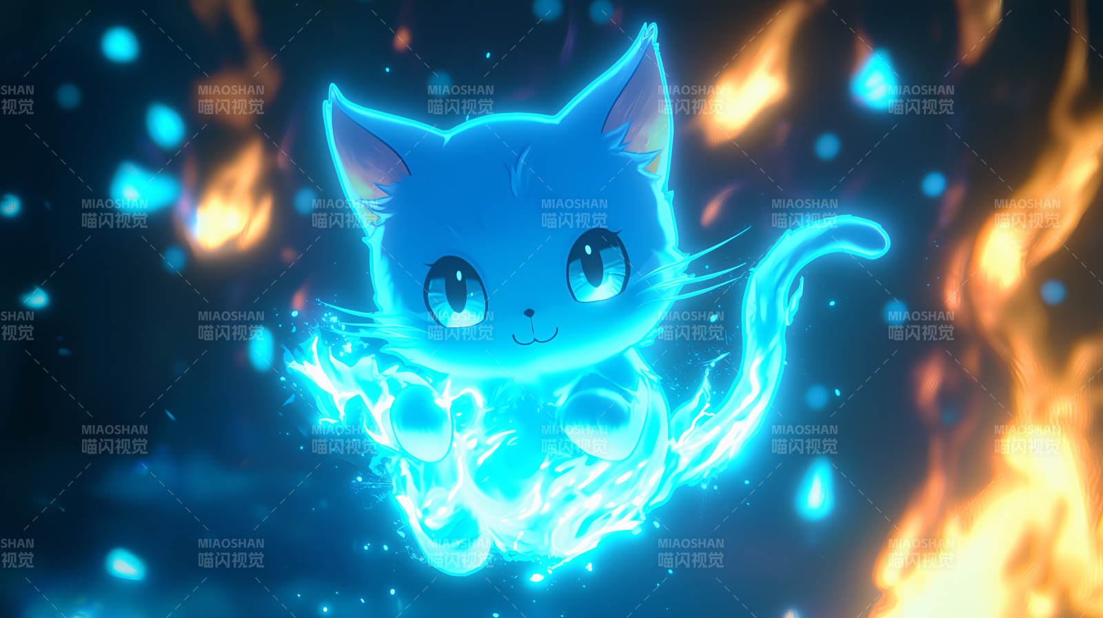 火焰精灵猫图片