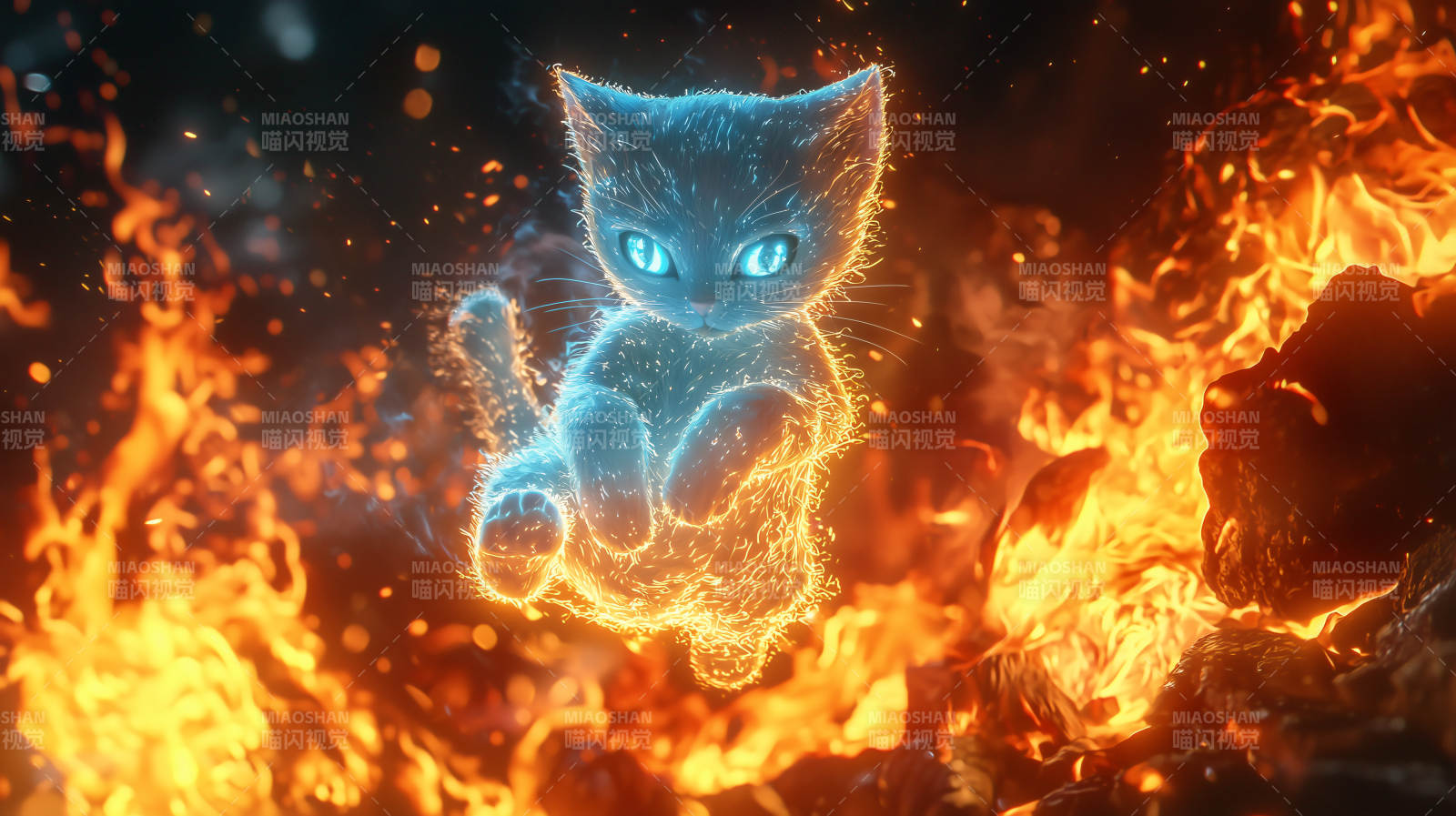 火焰精灵猫图片