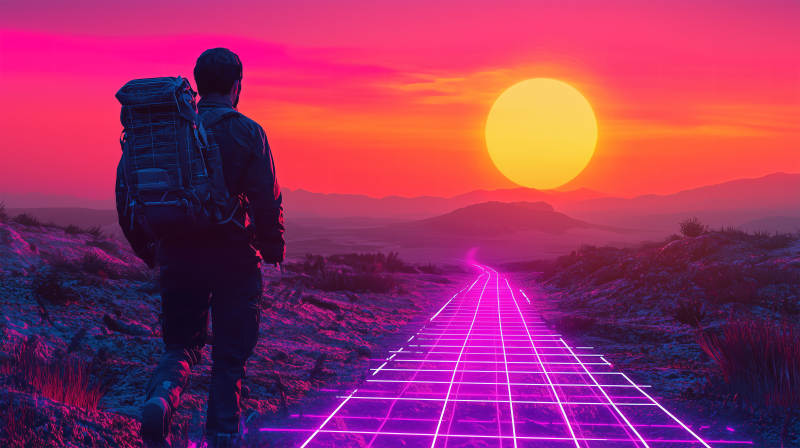 未来之路上的行者图片