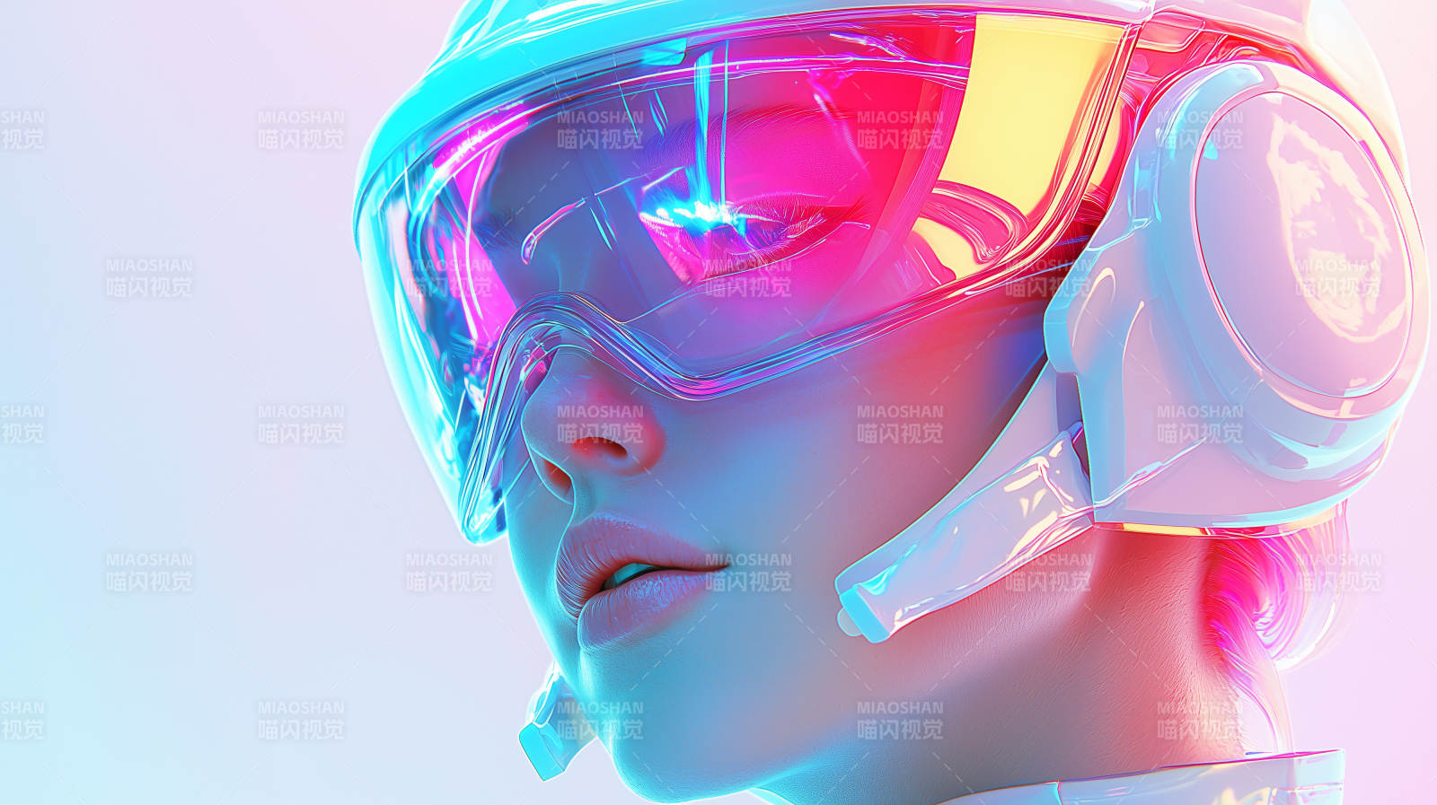 未来感霓虹女郎图片