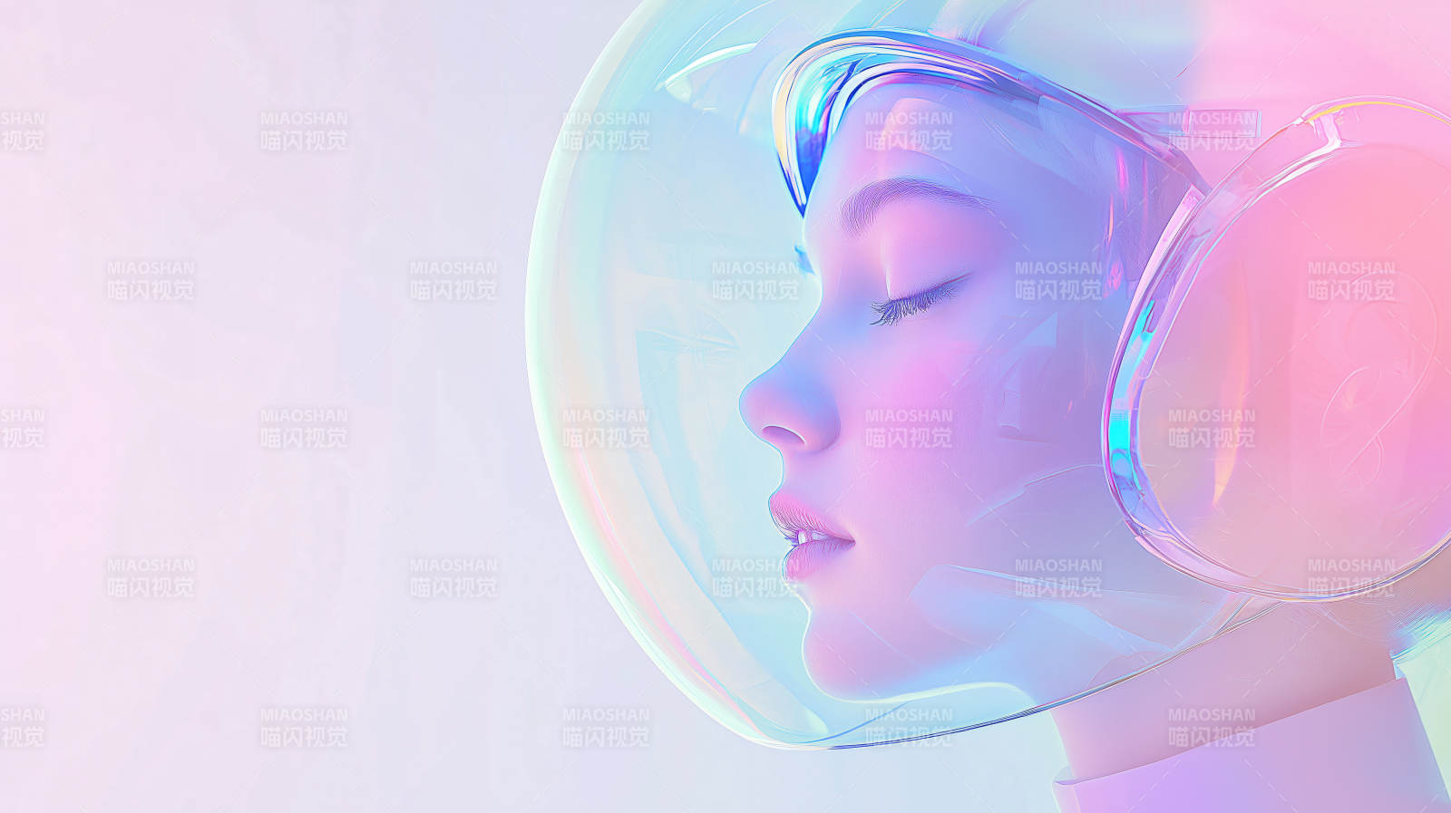 未来感霓虹女郎图片