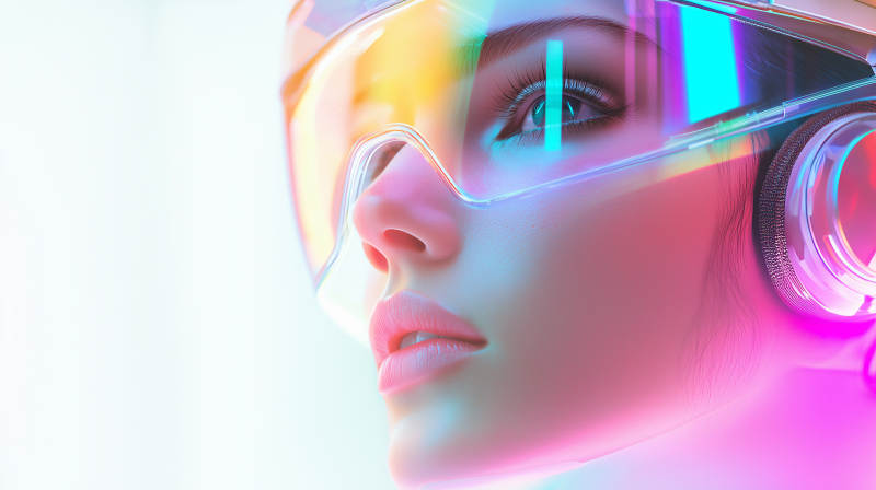 未来感霓虹女郎图片