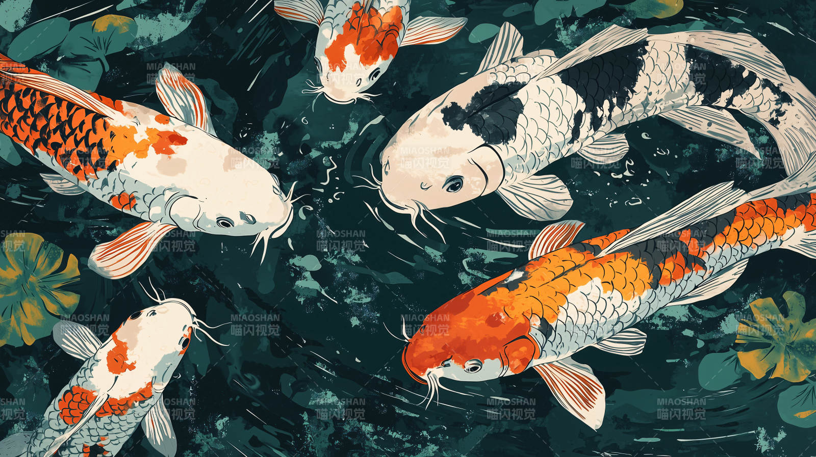 优雅的东方锦鲤图片