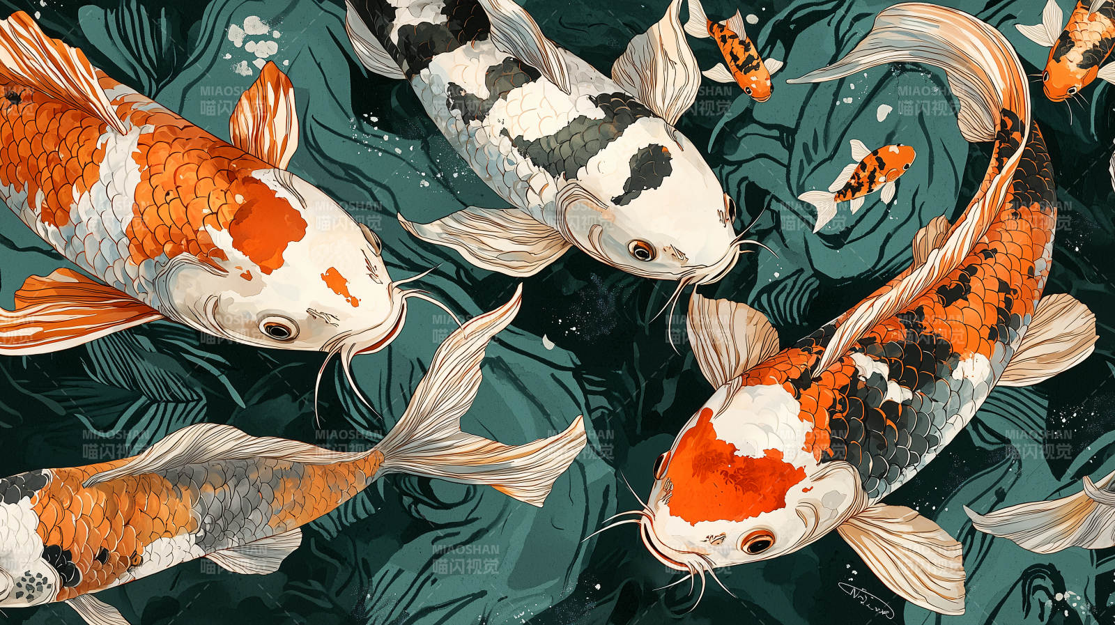 优雅的东方锦鲤图片