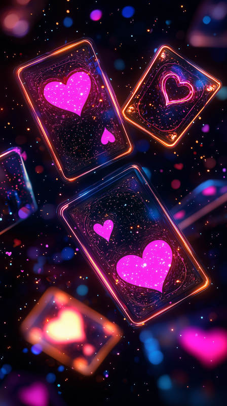 霓虹扑克牌图片