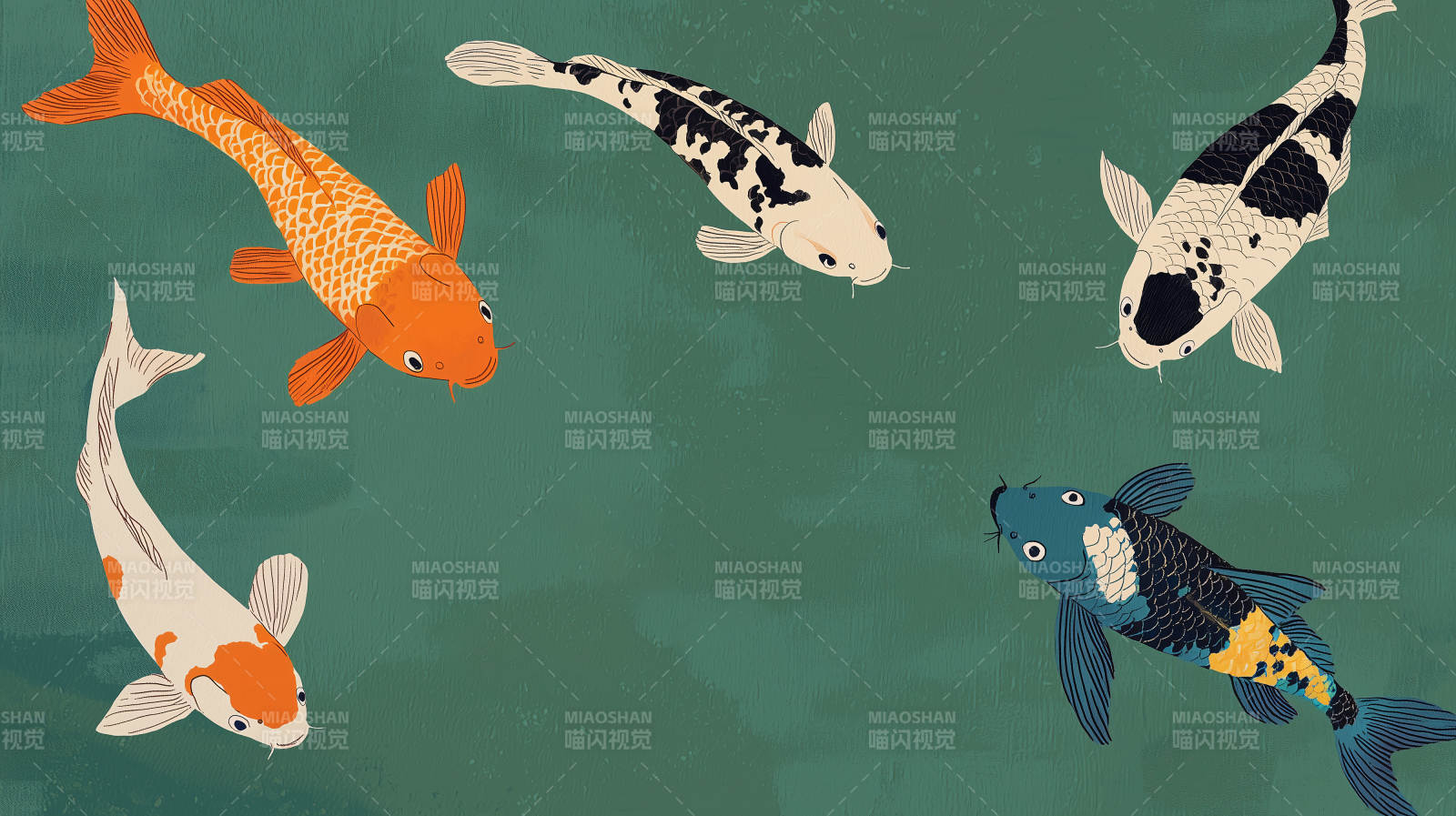 优雅的东方锦鲤图片