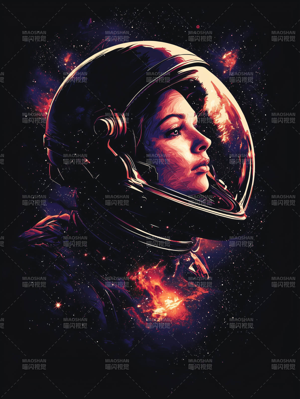 宇航员太空凝视图片