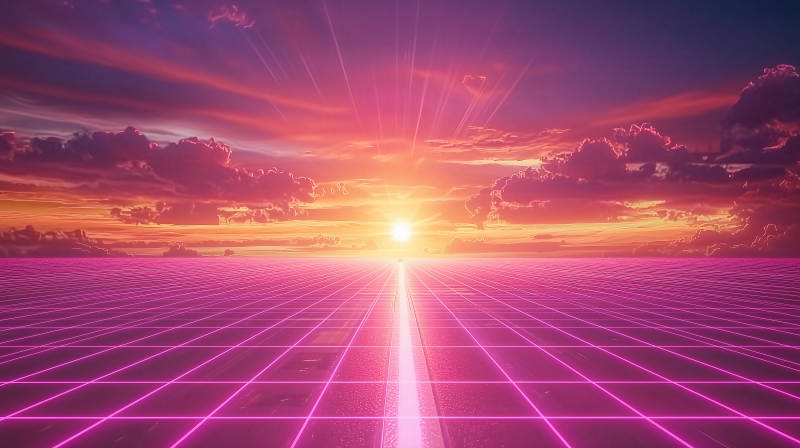 赛博朋克复古未来公路图片