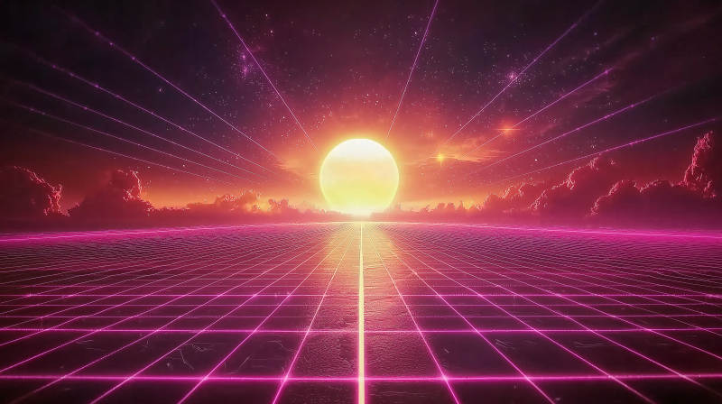 赛博朋克复古未来公路图片