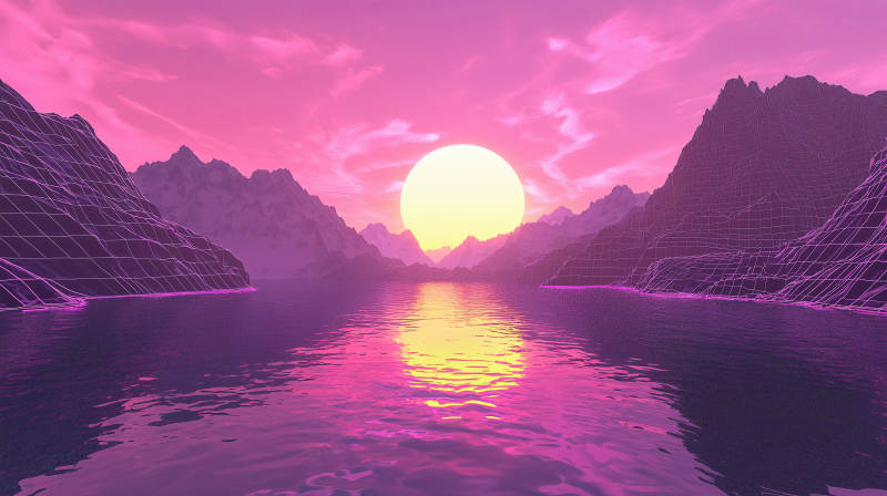 赛博朋克日落图片