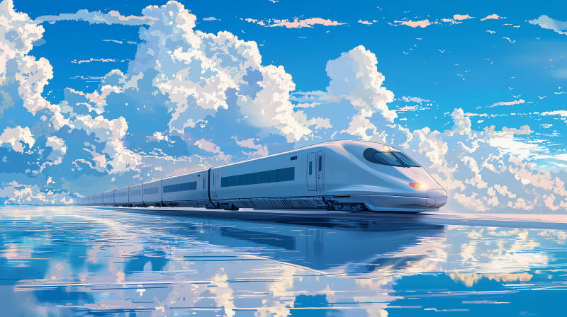 疾驰的海上列车图片