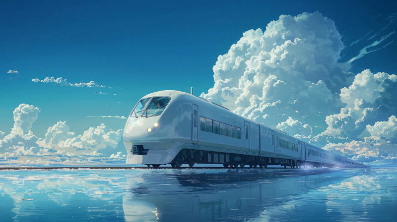 疾驰的海上列车图片