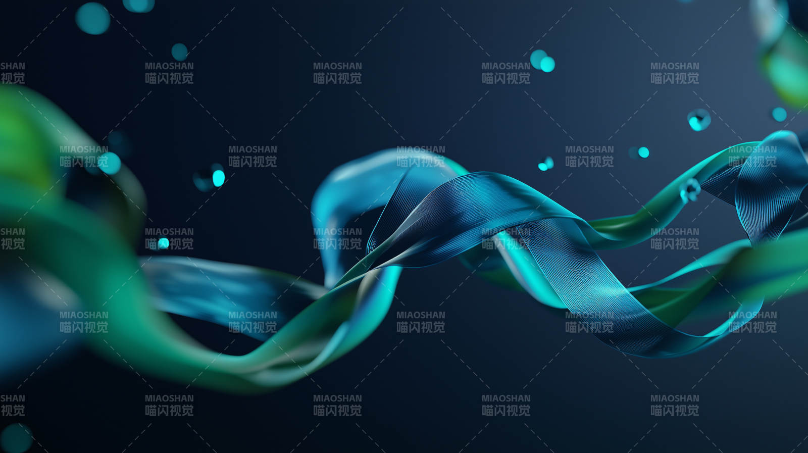 蓝色丝带的优雅舞动图片