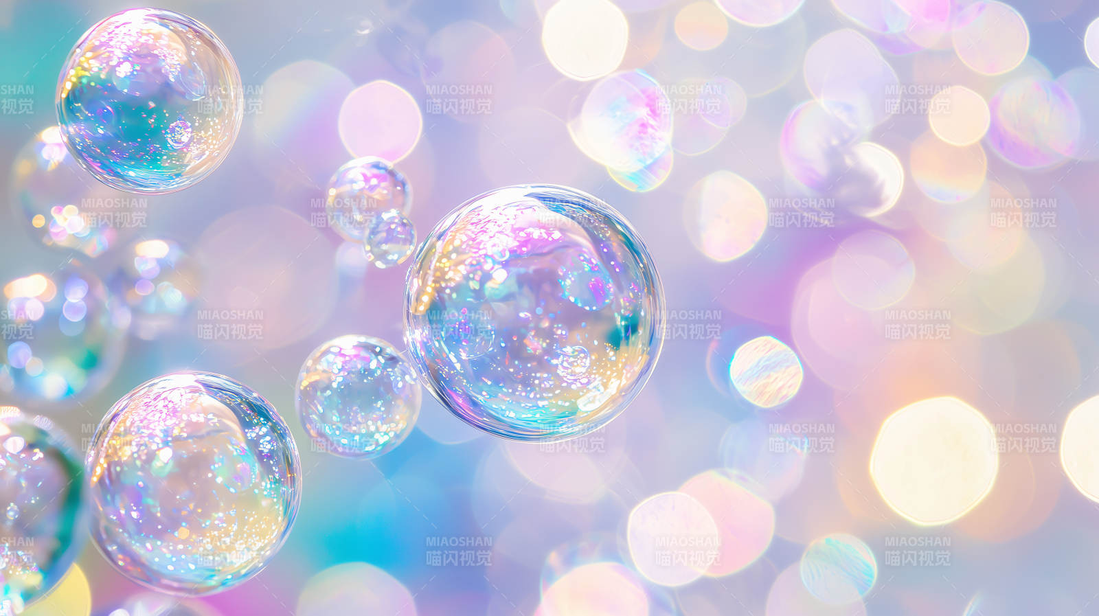 梦幻泡泡彩虹泡影图片