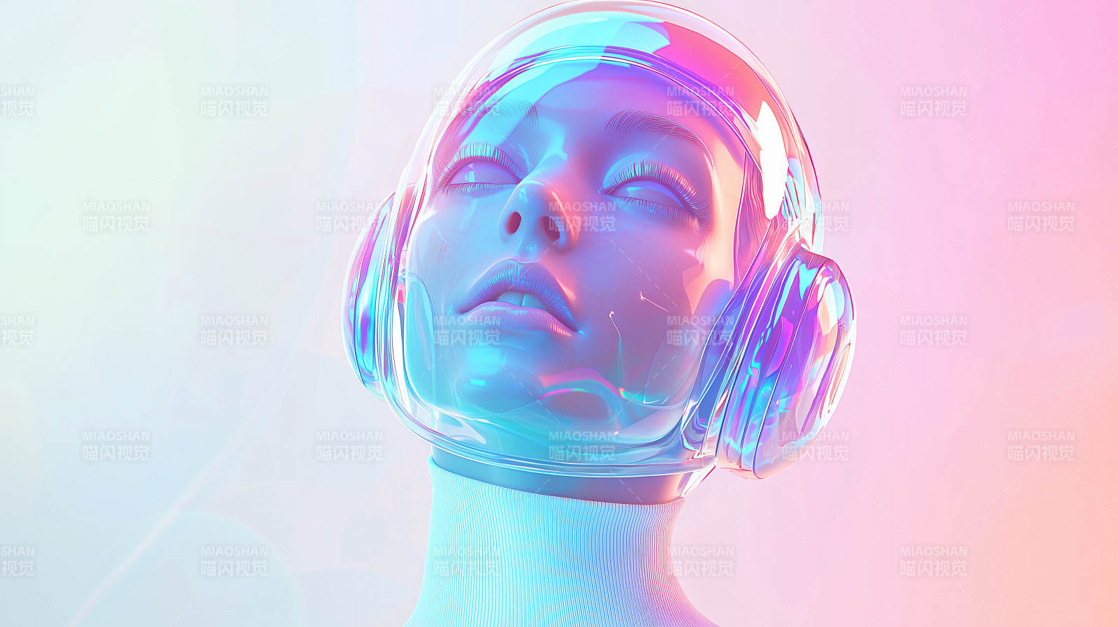 未来感霓虹女郎图片