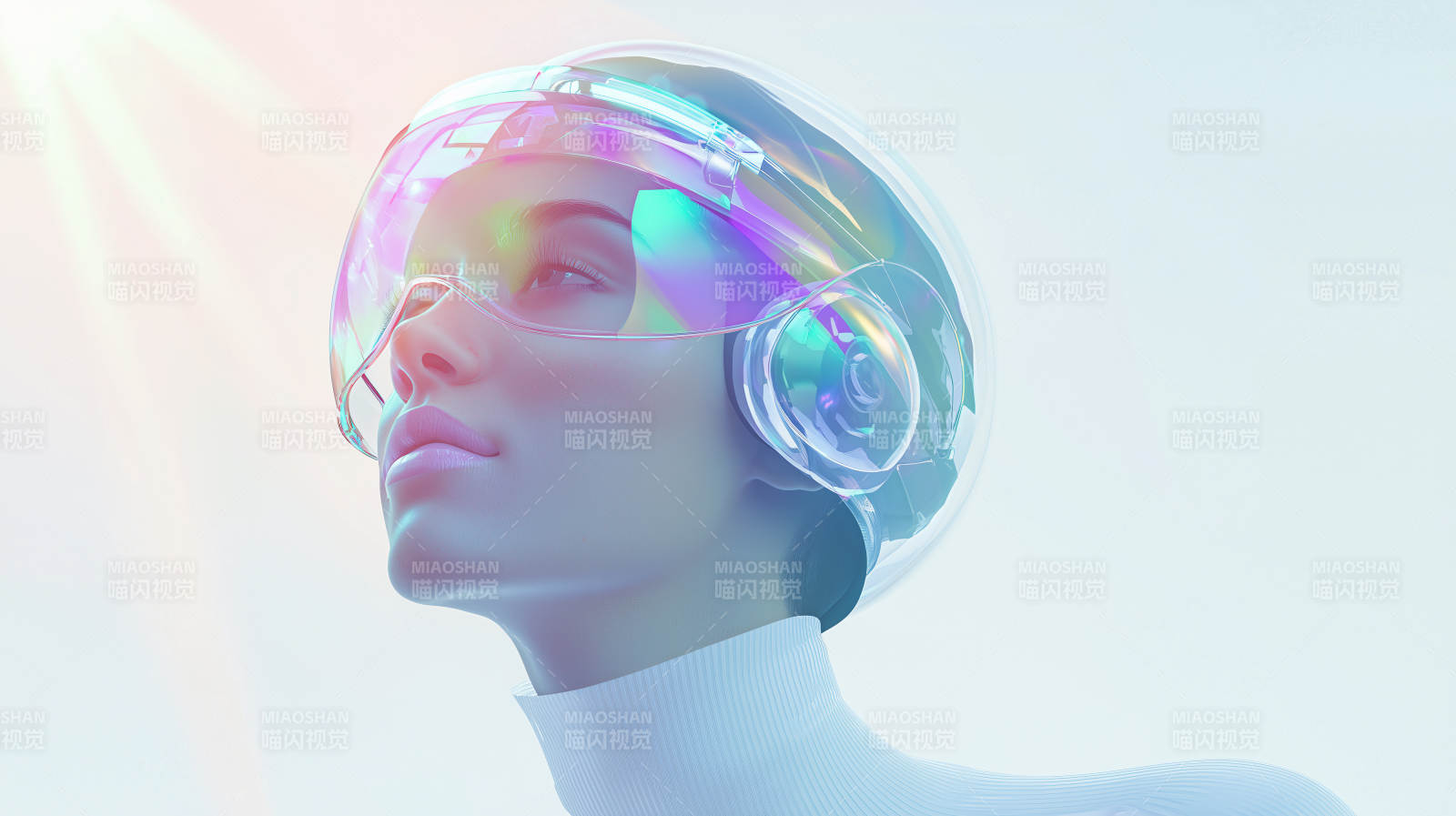 未来感霓虹女郎图片