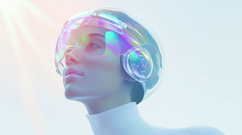 未来感霓虹女郎图片