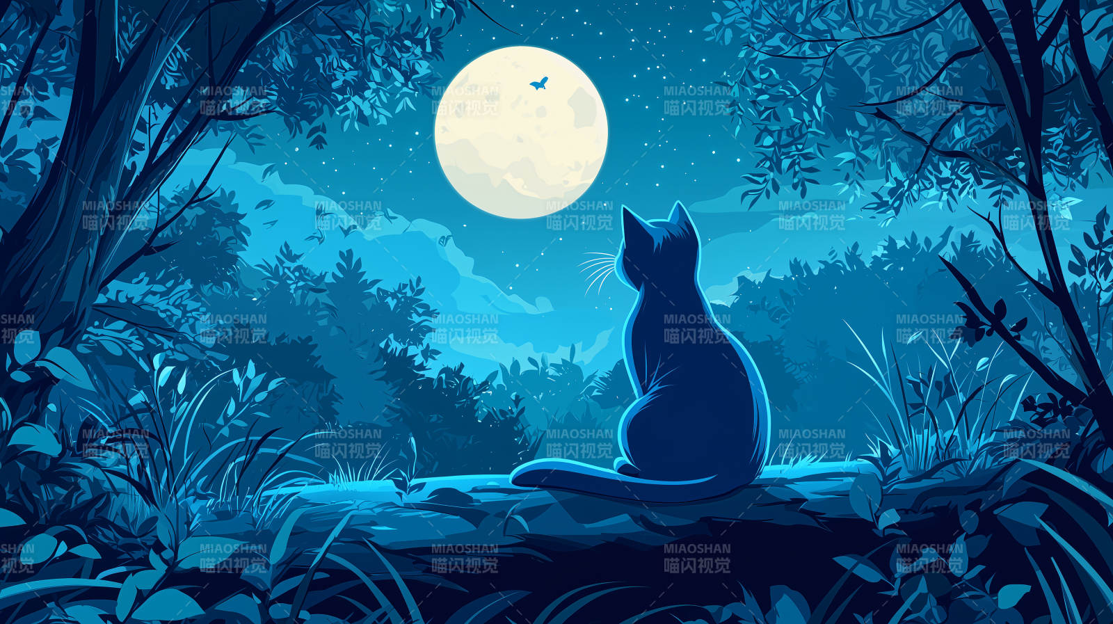 黑猫与梦幻森林图片