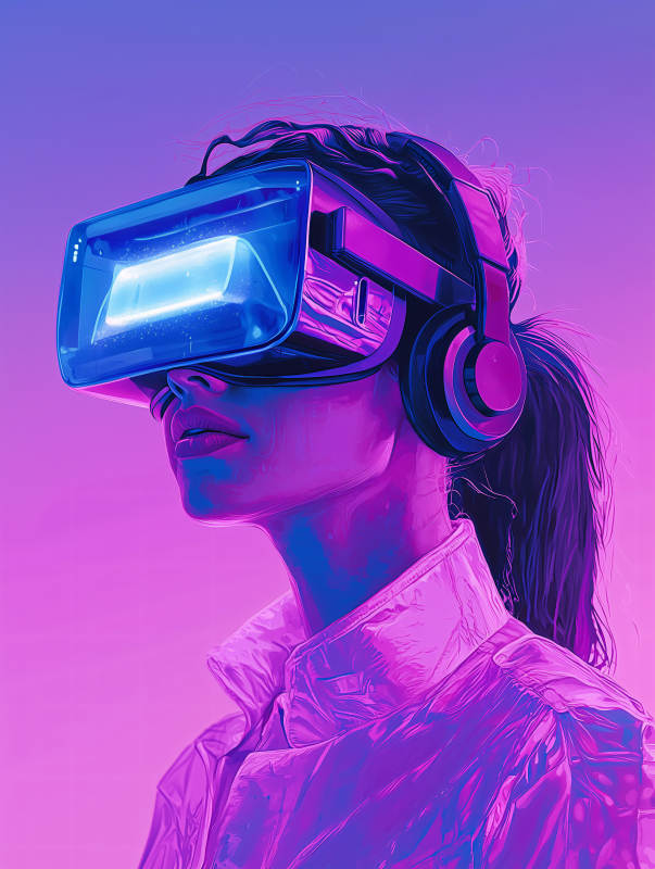 粉色元宇宙少女图片