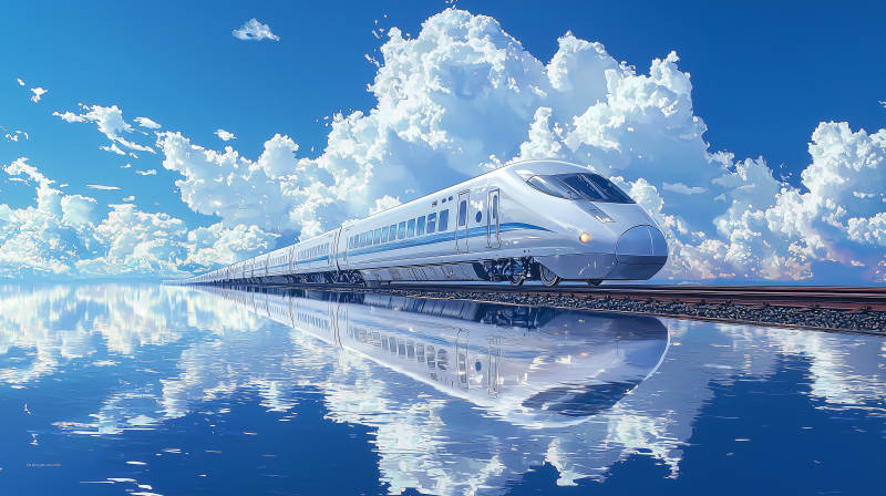 疾驰的海上列车图片