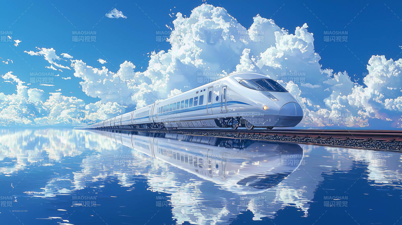 疾驰的海上列车图片