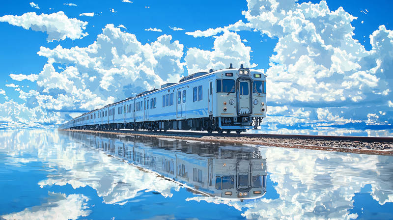 疾驰的海上列车图片