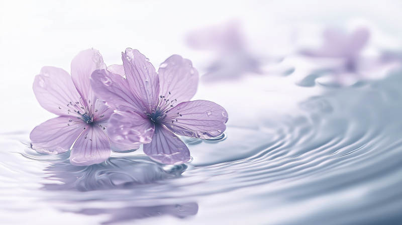 轻柔花瓣水面舞图片