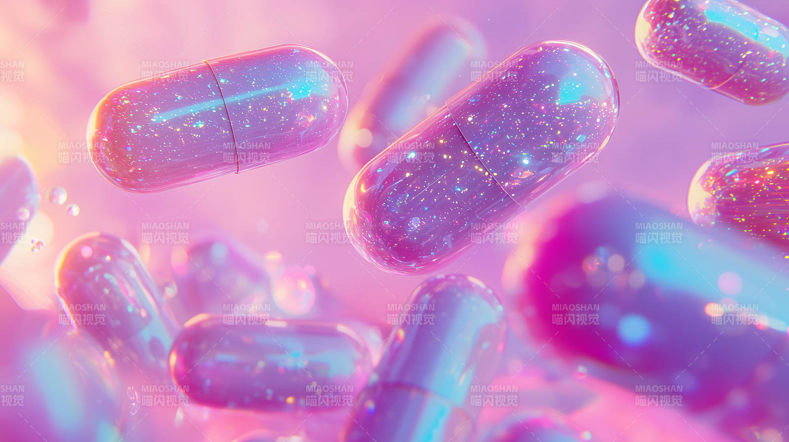 彩色药丸胶囊图片