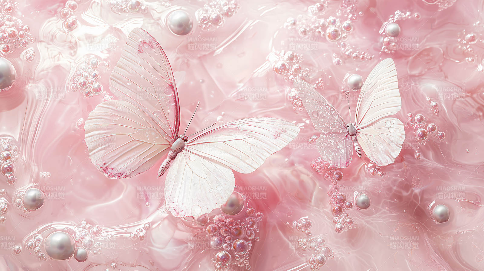 粉色梦幻蝴蝶图片
