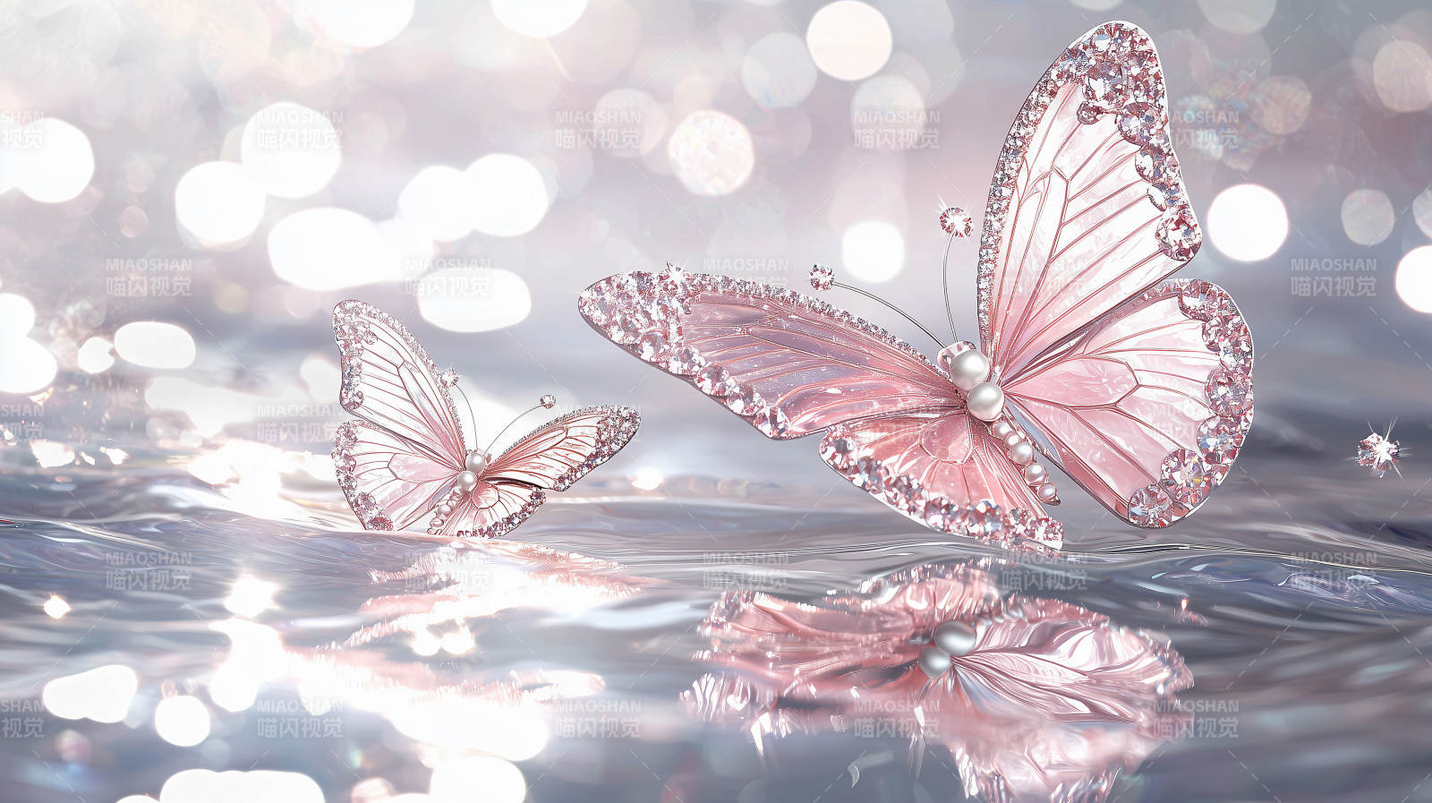 粉色梦幻蝴蝶图片