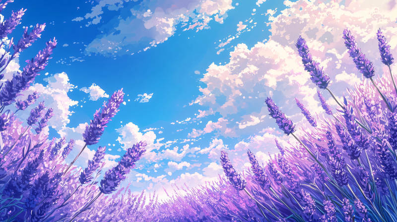 梦幻般的粉色花田图片