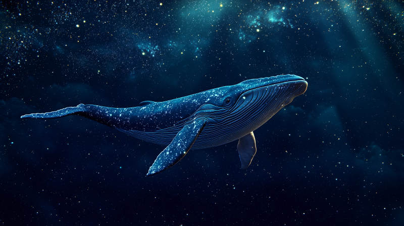 鲸鱼与星空图片