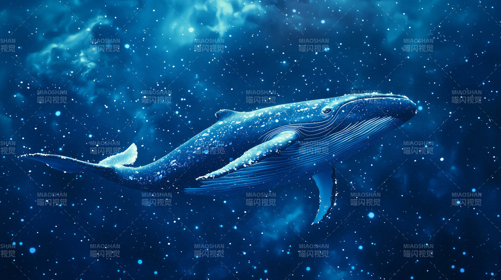 鲸鱼与星空图片