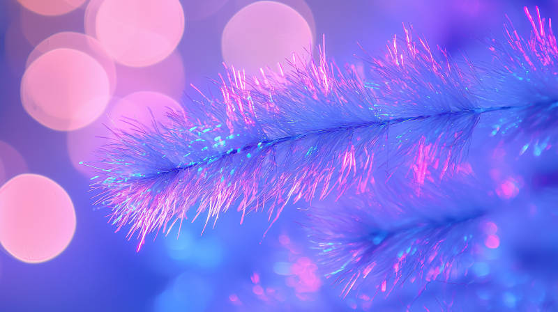 冰晶树枝的梦幻光影图片