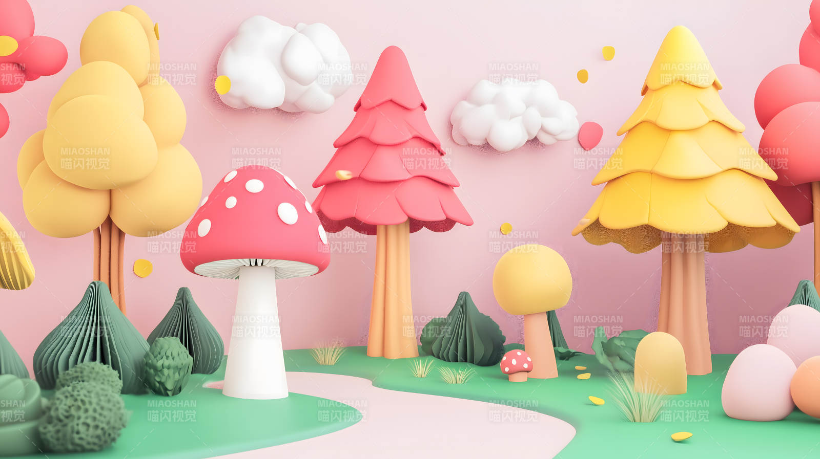 糖果色梦幻森林图片