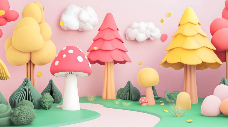 糖果色梦幻森林图片