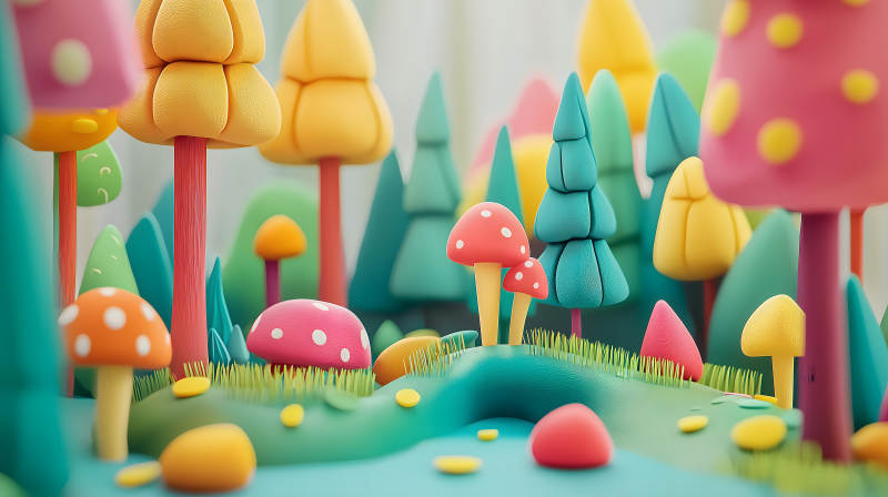 黏土森林的童话世界图片