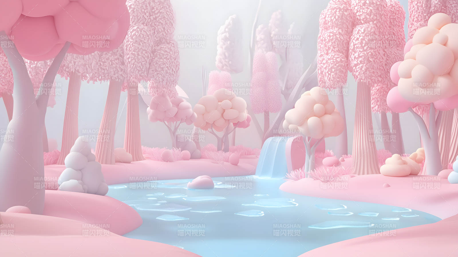 粉色梦幻森林奇境图片